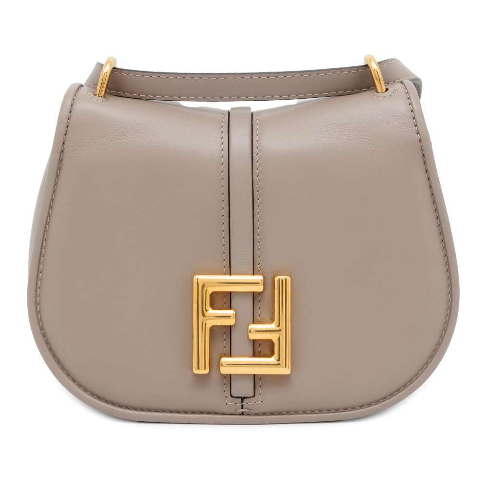 Fendi Shoulder Bag Camon Leather Small Bag Greige